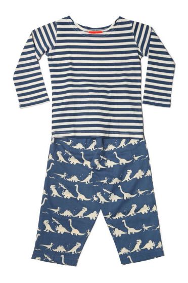 Dinosaur Blue Striped T-Shirt Pyjama 