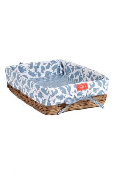 Safari Blue Wicker Tray 